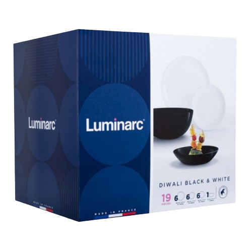 Сервіз столовий Diwali Black&White 19 предметів P4360 Luminarc Житомир