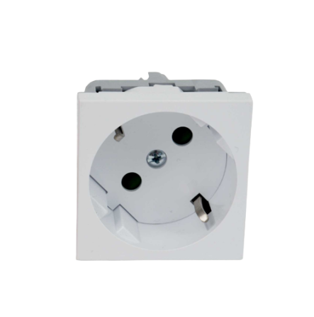 Quadro білий Розетка внутрішня модульна із заземленням з захистом від дітей Копос Житомир