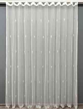 Тюль VR-Textil 1502т Грек-сітка з вишивкою Молочний з какао 300х250 см (40-174) Київ