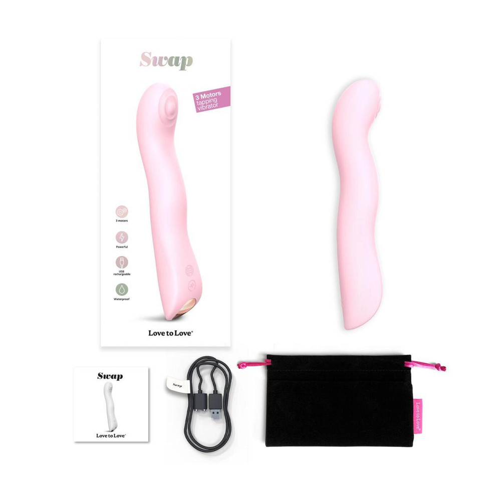 Вибратор Love To Love SWAP - BABY PINK, с пульсирующей жемчужиной для точки G, 3 мотора, гнется Sex Aura Киев - изображение 6