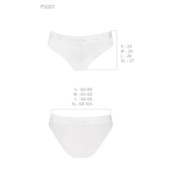 Трусики з широкою гумкою і мереживом Passion PS001 PANTIES M, white Львів