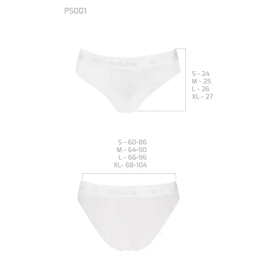 Трусики з широкою гумкою і мереживом Passion PS001 PANTIES M, white Львів - фото 5