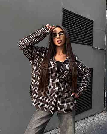 Жіноча повсякденна сорочка в клітинку турецька фланель Одеса