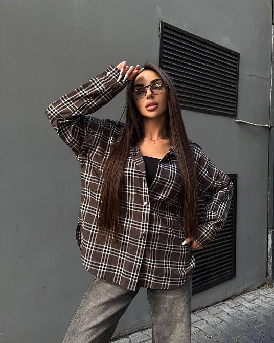 Жіноча повсякденна сорочка в клітинку турецька фланель Одеса - фото 6