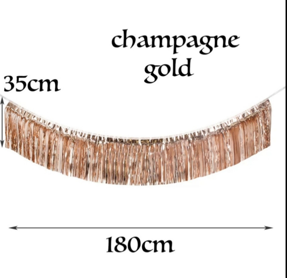 Гирлянда из дождика для фотозоны 180 на 35 см шампань Киев - изображение 2