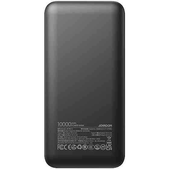 УМБ Joyroom 10000mAh 12W 2xUSB-A, USB-C In/Out, Black (JR-PBF12) Вінниця