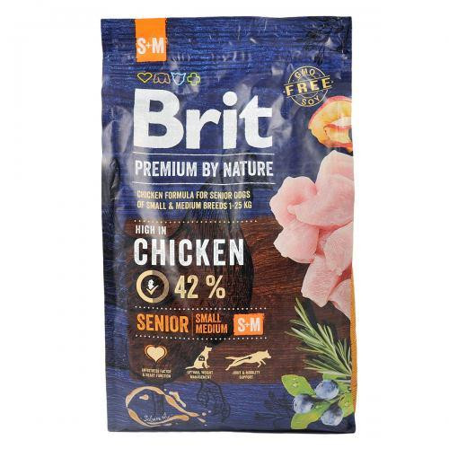 Сухой корм Brit Premium Dog Senior S+M для стареющих собак малых и средних пород, с курицей, 3 кг Киев - изображение 4