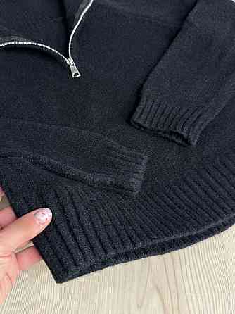 Светр жіночий A-N 1780 з коміром на блискавці оверсайз one size, чорний, one size Київ