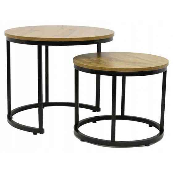 Журнальний столик кавовий круглий комплект 2 в 1 Bonro B-012 Київ