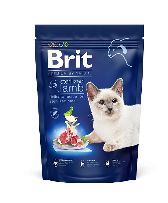 Сухий корм Бріт Brit Premium by Nature Cat Sterilized Lamb з ягням для стерелізованих котів, 800 г Вінниця - фото 1