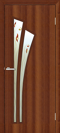 Межкомнатные двери Омис Пальма ЗС+КМ Орех Экошпон 800х2000 мм Киев - изображение 1