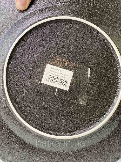 Тарілка страва "Чорний обеліск" 27,5*17,5*2 см кругла кераміка для дому та ресторанів Київ - фото 2