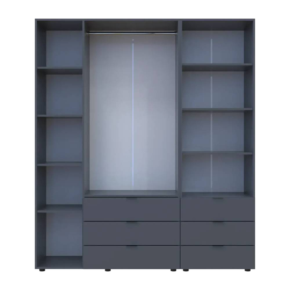 Шафа для одягу Doros Гелар Графіт 3ДСП з пеналом 176.2х49.5х203.4 (DRS-011920) Львів - фото 7