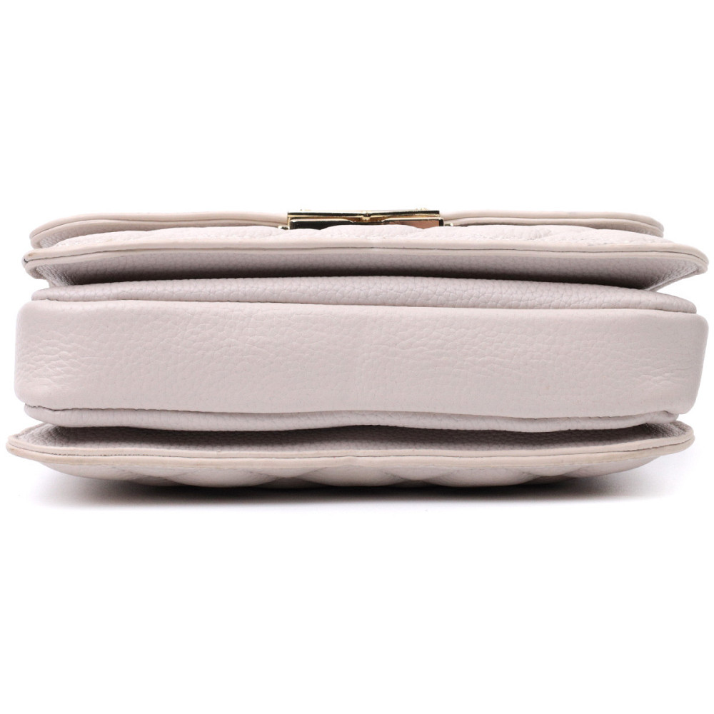 Витончена сумка жіноча з оригінальною клямкою з натуральної шкіри Vintage 22672 Біла Київ - фото 8