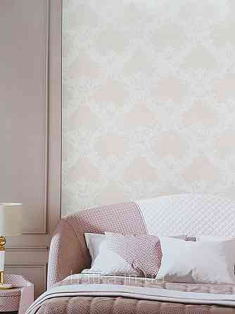 Шпалери вінілові на флізеліні гарячого тиснення DU&KA 1.06х10 вензель основа під штукатурку сірі коричневі Київ