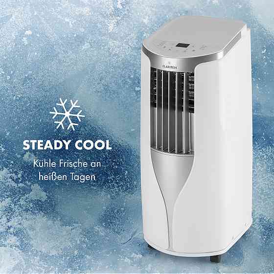 Новый мобильный кондиционер Breeze 9 4-в-1 9 000 BTU / 2,6 кВт EEK A Напольные ролики Функция таймера Белый / Ровно