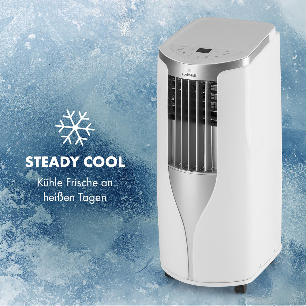 Новый мобильный кондиционер Breeze 9 4-в-1 9 000 BTU / 2,6 кВт EEK A Напольные ролики Функция таймера Белый / Ровно - изображение 2