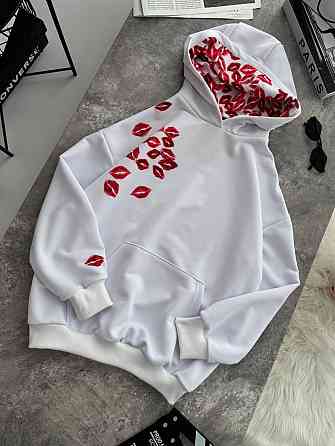 Унисекс худи оверсайз кроя с накатом 