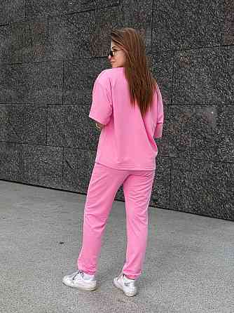 Спортивный костюм женский футболка и штаны джогеры Розовый M-L Харьков