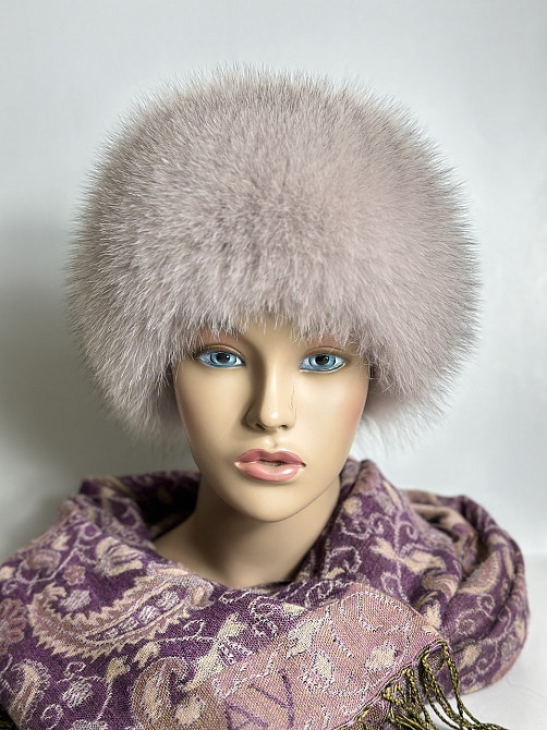 Меховая повязка на голову женская Пудровый Харьков - изображение 2