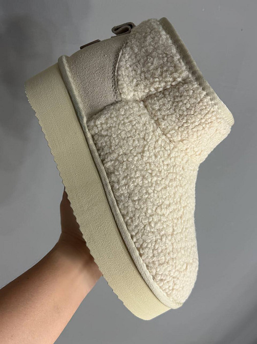 Уггі жіночі Itts 1707-3 з хутром тедді на платформі молочні, 39, 24,5 см Київ - фото 19