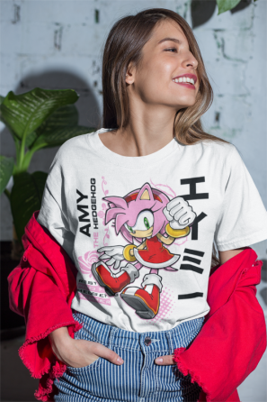 Футболка для хлопчика з аніме принтом Амй Хедгехог Хероес Сонік оверсайз (зріст від 165 до 180) Чорний AnimeJ0142m Дніпро