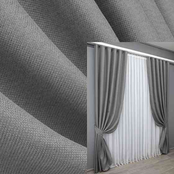 Комплект готовых штор VR-Textil Лен-блэкаут № 1797ш Серый 200х270см 2 шт (32-105) Киев