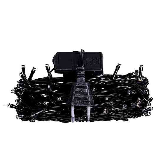 Новорічна гірлянда кімнатна нитка 22 м 220 LED чорний провід Жовтий W220LED22MBY Київ