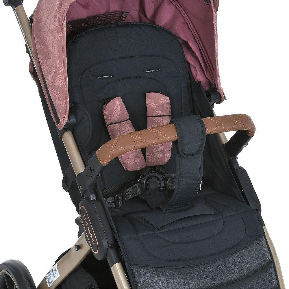 Коляска дитяча EL CAMINO DYNAMIC PRO Special Pink прогулянкова з чохлом та дощовиком Рожева з пір'ячками (ME 1053G-2) Чернигов - изображение 6