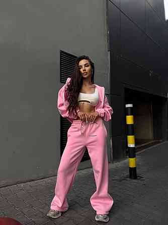 Утепленный женский костюм двойка в спортивном стиле трехнитка на флисе Барби, 46/48 Одесса