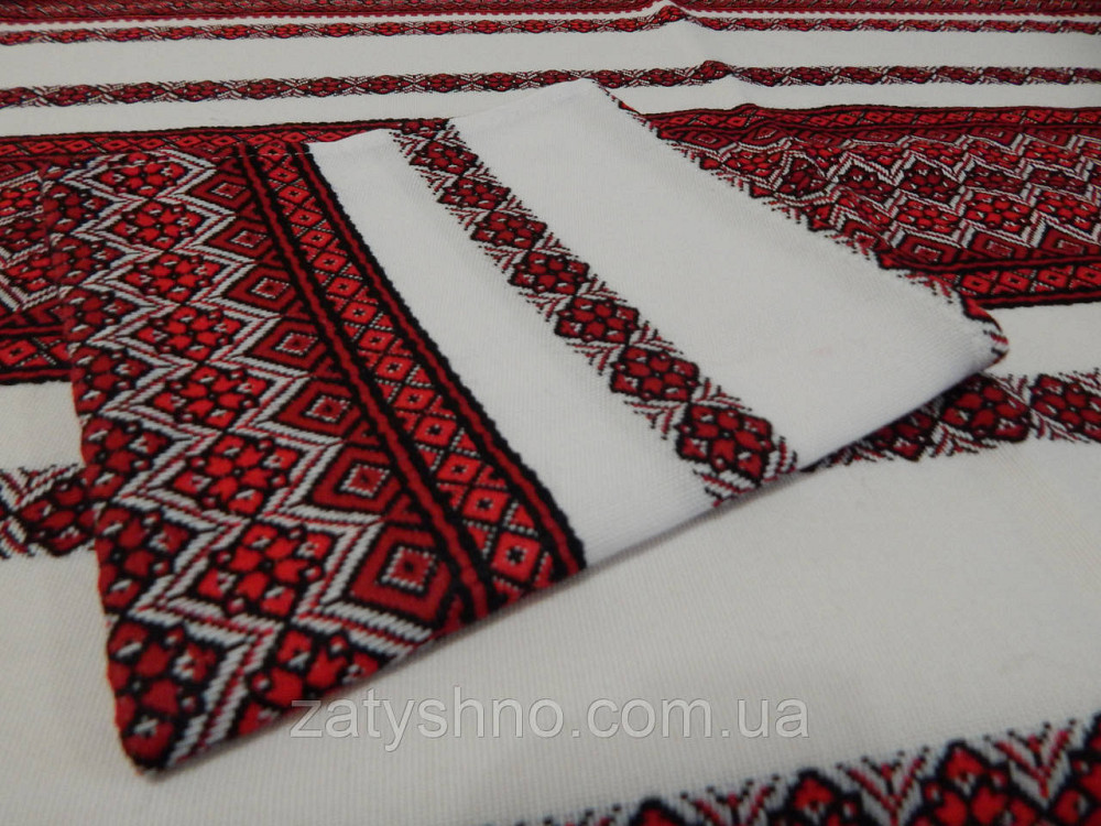Червона скатертина вишита в українському стилі Київ - фото 8