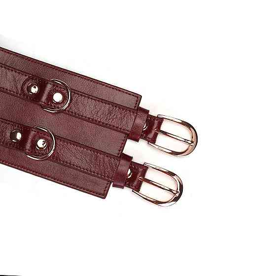 Шкіряний пояс для бондажу Liebe Seele Wine Red Waist Cuff, S Size Sex Aura Київ