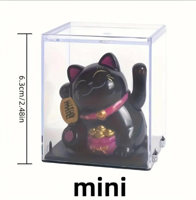 Міні-фігурка Манекі-неко, що махає лапкою, на сонячних батареях - японський талісман удачі та багатс Київ - фото 2