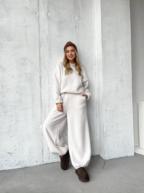 Женский теплый уютный костюм двойка из альпаки Белый, 46/48 Одесса - изображение 1