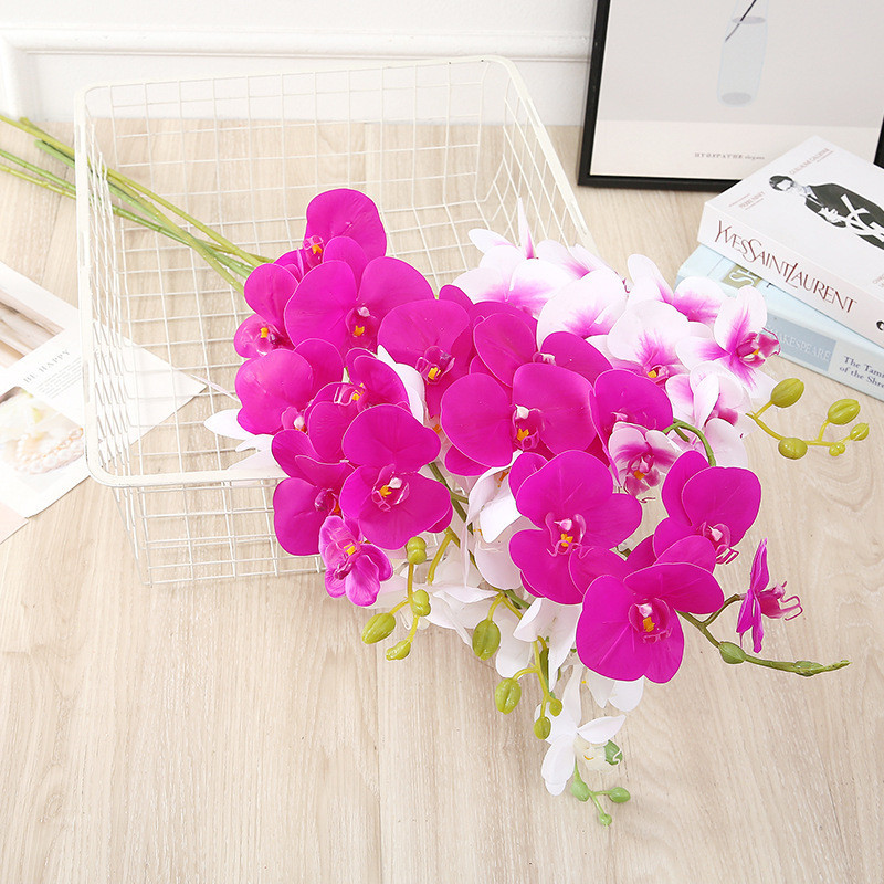 Имитация Орхидеи. Ветка 7 цветков 70 см Біло-малиновий Одесса - изображение 2