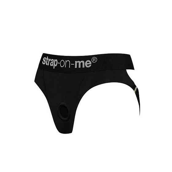 Трусики для страпону, XL, Strap-On-Me кільцеве кріплення, з відритими сідницями, чорні Sex Aura Київ