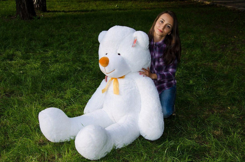 Плюшевий ведмедик М'яка іграшка Рафаель 160 см Білий Тернопіль - фото 3