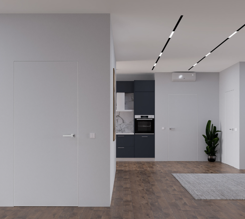 Межкомнатные двери скрытого монтажа Abwehr Smart Invisible Inside Кромка белая 820х2005 мм Двери межкомнатные Киев - изображение 3