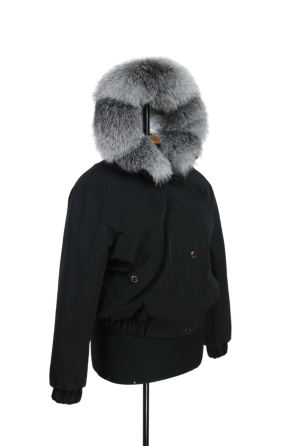 Бомбер женский с мехом блюфрост 44 Черный Харьков