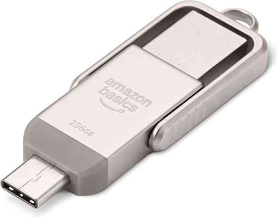 USB флеш-накопичувач Amazon Basics LS25USBC256G1 Шампань-срібний 256GB USB-C/USB-A USB 3.2 400MB/s exFAT метал Київ