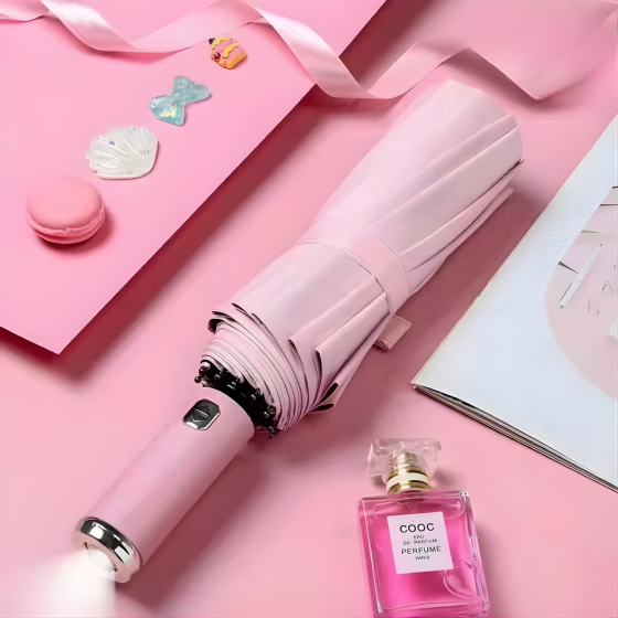 Зонт 98 см с Led-фонариком от дождя, солнца, диаметр, зонт автоматический,10 спиц, розовый Каменец-Подольский