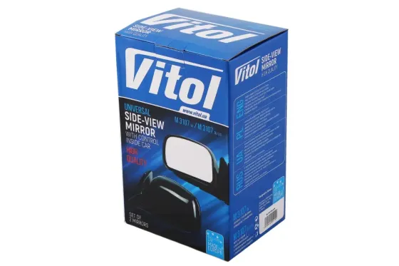 Зеркало наружное 2107 с регулир.  черное Vitol (2 шт.) Винница