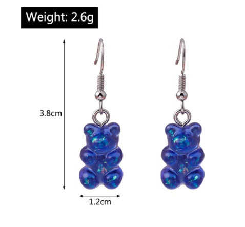 Серьги в виде мишек синие перламутровые, размер 1,6*1см, смола Киев - изображение 2