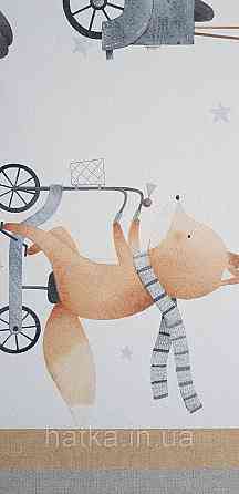 Шпалери флізелінові еко Rasch Kids World II 0.53х10 дитячі машини ретро тварин на білому Київ