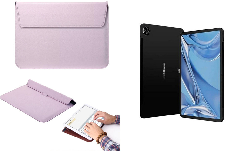 Чохол-конверт VitoCase для Doogee T20 Ultra, з функцією підставки для планшета Чорний Фіолетовий Київ - фото 1