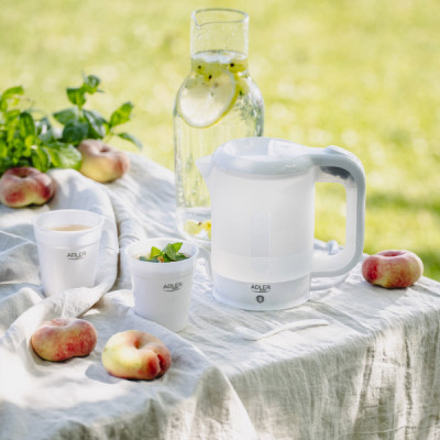 Електрочайник Adler AD 1381 дорожній 900Вт/ 0.5л/ 2 чашки/ ложка/ білий Вінниця - фото 6