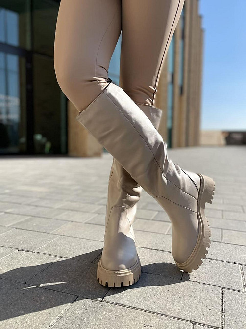 Зимові жіночі чоботи натуральна шкіра на низькому ходу кольору лате теплі 503/21150 р. 38-40 Коломыя - изображение 9