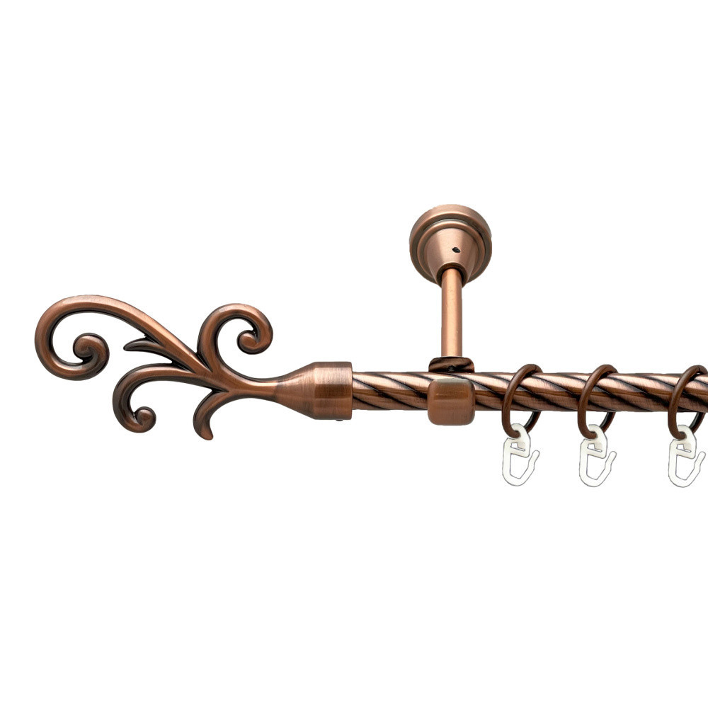 Карниз Orvit Фала металевий однорядний відкритий скручена труба кільце металеве Мідь 16 мм 160 см (00-00025232) Львів - фото 1