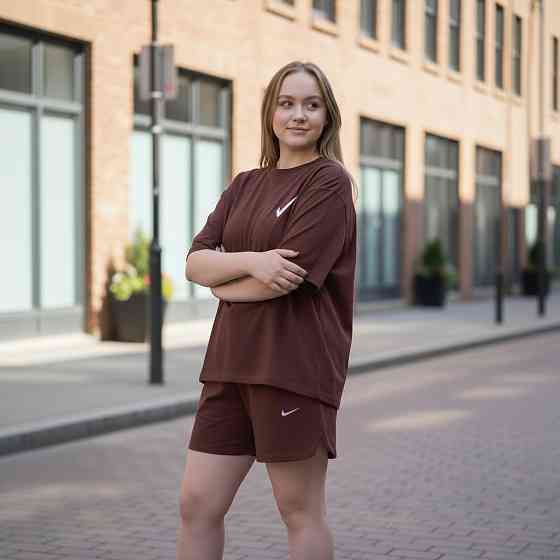 Костюм спортивний жіночий літній футболка+шорти Коричневий XL/2XL Харків