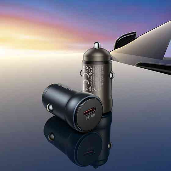 Автомобільний зарядний пристрій BOROFONE BZ32 Fresh single port PD30W car charger Black Одеса